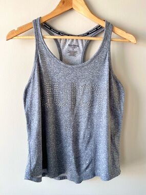 Juicy Couture Grey Rhinestone Logo Racerback Tank Size Medium - Flirty Y2K